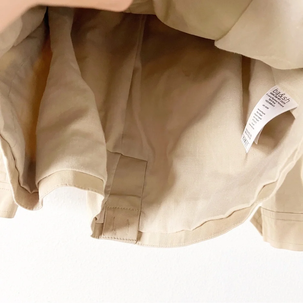 ba&sh Muse Belted Safari Utility Jacket Beige Gabardine Parisian Chic
